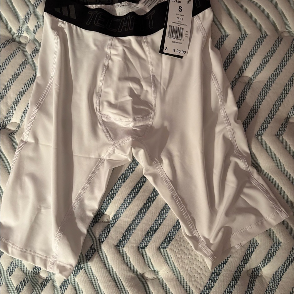 adidas Men's White Techfit Athletic Baselayer